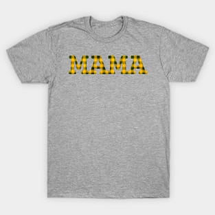 Mama Yellow Plaid T-Shirt